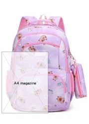 Capybara Student Backpack For Middle School And High School Girls With Camouflage Print Large Capacity Leisure Double Shoulder Bag For Primary School Students