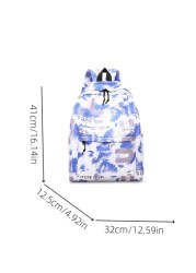 1pc New Printed Student Backpack Fashion Camouflage Daypack Casual Outdoor Large Capacity Knapsack
