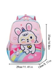 Lightweight Backpack For School Kids Boys Girls Elementary Pupils 1st 2nd Grade Cute Cartoon Design Ergonomic Anti Slip Anti Fatigue