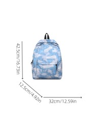 1pc New Fashion Simple Student Nylon Waterproof Ultra Light Backpack Versatile Casual Daypack
