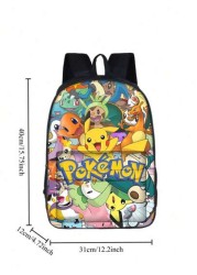 bandai Outdoor Lightweight Backpack Printing Pikhumpikachu Cartoon Backpack Student Backpack Pencil Color Boy Girl Cartoon Cute Cartoon Backpack Lipstick Brush Brush Skin Care Products Mobile Phone