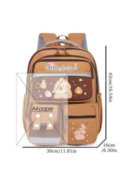 1 Pc Cute Cartoon Capybara Backpack Large Capacity Multiple Pockets Schoolbag With Adjustable Shoulder Sraps And Lightweight Design Bookbag Perfect For Students Teens And Kids For School Back To Schoo