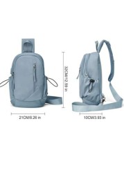 Lightweight Portable Sling Bag Large Capacity Chest Bag With USB Charging Port Multifunctional Side Bag Luxury Shoulder Bag With Multi Pockets For School Students Solid Color Waterproof Travel Crossbo