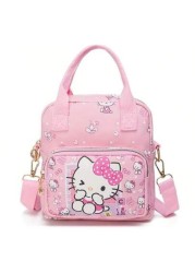 Sanrio New Sanrio Cute Cartoon Anime Hello Kitty Bag Large Capacity Outdoor Storage Dual Purpose Handheld Crossbody Bag