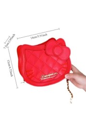 Sanrio Sanrio Hello Kitty Style Chain Crossbody Bag Versatile Leather Shoulder Crossbody Bag Fashionable Date And Vacation Bag