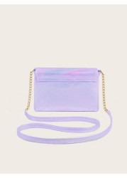 Metallic Glossy Funky Style Shoulder Bag With Butterfly Detailing