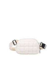 1pc Girls Plaid Stitching Thread Shoulder Bag Zip Closure Crossbody Sport Backpack Suitable For Daily Use