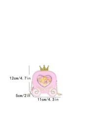 Cartoon Princess Crown Girls Children s PU Leather Shoulder Bag