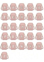 1pc Leisure And Fashion Crossbody Walking Bag With Mobile Phone Cloth Bag Vertical Coin Purse For Girl Travel Back To School Gifts Alphabet Diy Handmade Bag