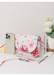 Mini Print Butterfly Decor Metal Accent Shell Crossbody Bag