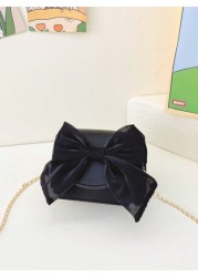1pc Fashion Children s Bag Girl Bow Crossbody Bag Cute Princess Style Coin Purse Pu Material Magnetic Buckle Closure With A Sweet Bow Pattern Crossbody Bag Suitable For Girls To Go Shopping Attend Par