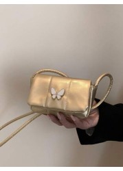 1pc Pretty Bow Casual Fashion Simple Shoulder Crossbody Small Shoulder Bag Fashionable Small Square Bag Simple Western Style Niche Handbag Cute Casual Shoulder Crossbody Bag Bow Decoration Pu Crossbod
