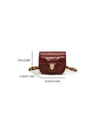 1pc Fashion Versatile Necklace Bag For Girls Solid Color Camellia Mini Crossbody Bag Quilted Embroidery Earbud Case