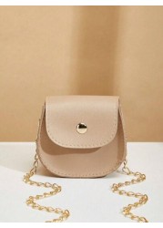 1pc Girls Mini Solid Color Crossbody Bag With Lip Stick Earphone Case Coin Purse Saddle Lip Stick Shoulder Bag Ideal For Daily Use Gift