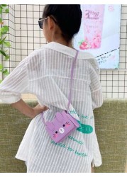 1pc Pu Magnet Closure Fashion Cartoon Bunny Three Dimensional Ears Shoulder Messenger Bag Cute Mini Coin Purse For Girls Suitable For A Variety Of Occasions Comfortable Shoulder Straps Versatile And N