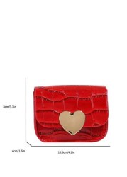 Heart Shaped Fashionable Girl s Shoulder Bag PU Leather Crossbody Mini Square Bag With Coin Purse