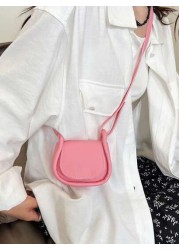 1pc Casual Versatile Minimalist Solid Color PU Leather Cross Body Mini Pouch Suitable For Daily Outings Traveling And Shopping