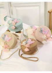 Kids Cute Decorative Round Shoulder Bag Adjustable Strap Crossbody Coin Pouch Suitable For Daily Use