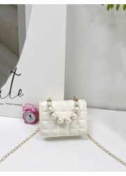 Cute And Fashionable Pearl Texture Handbag Coin Purse Crossbody Bag Outing Handbag Small Square Bag