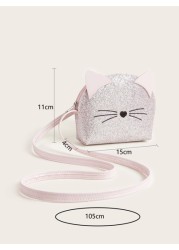 One Piece Girls Kitten Light Pink Gretel Half Circle Cute Mini Crossbody Bag Gift For Daily Use