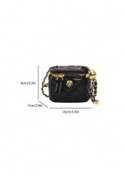 Mini Embroidered Storage Box Bag Small Crossbody Pouch Decorative Accessory Bag With Limited Practicality