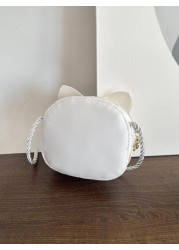 1 Piece Young Girl Pu Leather Zipper Closure Cute Kid Mini Crossbody Bag Suitable For Daily Use In All Seasons