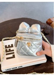1pc Children Youth One Shoulder Bag PU Material Fashion Minimalist Design Suitable For Storing Cosmetic Accessories All Season Use