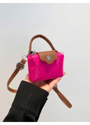 1pc New Cute Girl Niche High End Nylon Mini Crossbody Bag And Fashionable New Bag High End Solid Color Matching Suitable For Daily Shopping Youthful Girl Style Can Be Cross Body Shoulder Strap Is Adju