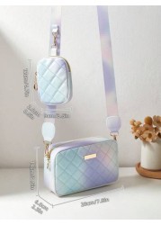 1pc Girl s Mini Wavy Pattern Embossed Letter Bag Mobile Phone Bag Coin Purse