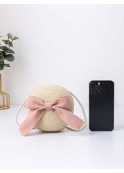 Children s Woven Straw Crossbody Bag For Beach