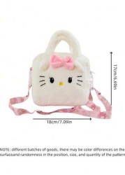 Sanrio حقيبة يد جميلة قطعة واحدة، حقيبة كتف كرتونية كارتون أنيمي ناعمة لسانتا كيتي وميلودي كهدايا عيد الميلاد وا