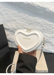 1pc New Cute Girl Niche High End Love Pu Crossbody Bag And Fashionable New Bag Fresh And Dopamine Color Matching Youthful Girl Style Can Be Cross Body Shoulder Strap Is Adjustable Casual And Fashionab