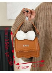 1pc Mini PU Handbag Lightweight Small Girls Princess Crossbody Bag One Shoulder Children s Purse Snap Closure Suitable For Lipstick Outings Gifts Daily Use