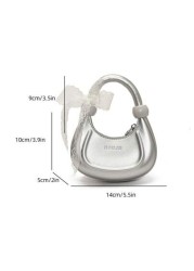 New Fashionable Lace Top Handle Crossbody Mini Moon Hard Shell Accessory Bag Small Women s Purse Suitable For Lipstick Coins Keys
