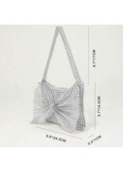 Children s New Style Princess Handbag With Bow Rhinestone And Glitter For Festive Party Gift Purse For Little Girls