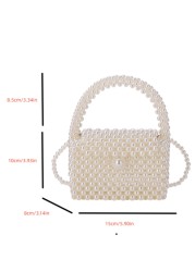 1pc Beaded Handbag Fashion Pearl Small Shoulder Bag Spring Summer