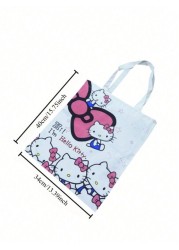 Sanrio Cartoon Sanrio Hello Kitty Kuromi New Large Capacity Commuting Canvas Bag Girls Anime Kawaii Cartoon Pattern And Stylish School Design