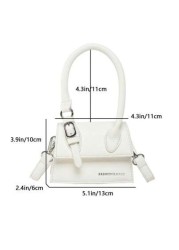 1 Pc New Style Girl s Pu Material Solid Color Letter Handbag Adjustable Shoulder Strap Can Be Shouldered Or Cross Body Magnetic Buckle Closure Fashionable Exquisite And Beautiful Simple And Versatile