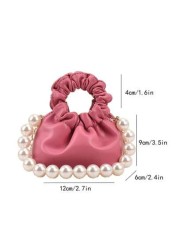 New Style Cloud Shaped Mini Princess Pearl Handbag Children Handheld Bag Shoulder Bag Accessory