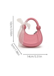 1pc New Fashion Solid Color Simple Crescent Moon Handbag Mini Crossbody Bag
