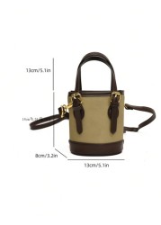 Mini Dual Strap Bucket Bag Crossbody Bag Handbag Mini Makeup Bucket Storage Bag Super Mini Bag Mainly Used For Hanging Decorations Relatively Small Capacity