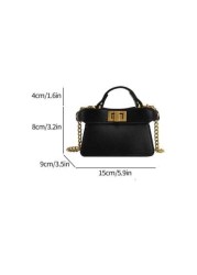 Fashion Niche Solid Color Macaron Fashion Runway Celebrity Same Model Double Sided Locked Tote Shoulder Chain Crossbody Lipstick Bag Cute Decorative Mini Versatile Clutch Wristlet Evening Bag