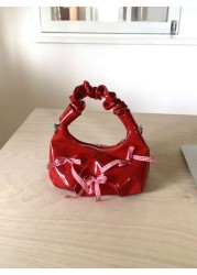1pc Sweet Handbag Pu Zipper Opening And Closing Niche Design New Ballet Style Pleated Cloud Handbag Crossbody Bag Exquisite And Versatile Suitable For Daily Travel Shopping And Taking Pictures It Is A