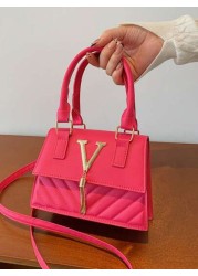 1pc Fashionable And Elegant Messenger Bag Fashionable Messenger Bag Letter Tassel Fashionable Shoulder Small Square Bag Pu Material Fashionable And Versatile Square Bag Shape Can Be Carried By Hand Or