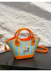 1pc Handbag Pu Open Design New Summer Style Cute Style Can Be Carried Cross Body Sufficient Capacity Versatile Comfortable Touch Highlight Personalized Can Hold Sun Umbrellas Wallets And Other Daily N