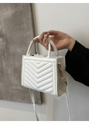 1pc Fashionable Commuting Texture Indentation Rhombus Bag Simple Casual One Shoulder Crossbody Small Square Bag Simple Hand Held Large Capacity Bag Popular Retro Fashion Crossbody Bag Fashion Shoulder