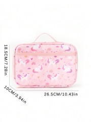 1 Piece Cute Cartoon Decorated Insulated Lunch Bag School Food Lunch Box Non Woven Leak Proof Camping Picnic Bag Suitable For Office School Outdoor Summer Beach Camping Travel Picnic