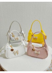 Children Pearl Bow Decoration Handbag Girls Fashion High End Gift Shoulder Bag Princess Mini Wallet Purse