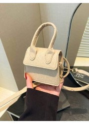 1pc Magnetic Opening And Closing Spring New Korean Cute Mini Bag Crossbody Versatile Casual Handbag Solid Color Versatile Stylish Shoulder Bag Lipstick Bag Coin Bag Suitable For All Occasions Girls Cr