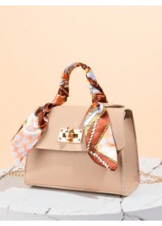 Fashion Versatile Simple Casual Scarf Decorated Tote Bag